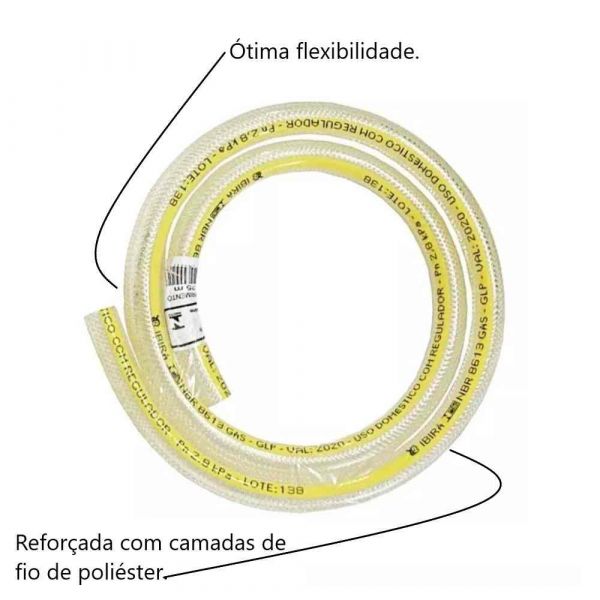 1 Metro de Mangueira para Gás 10x4,2mm Ibirá