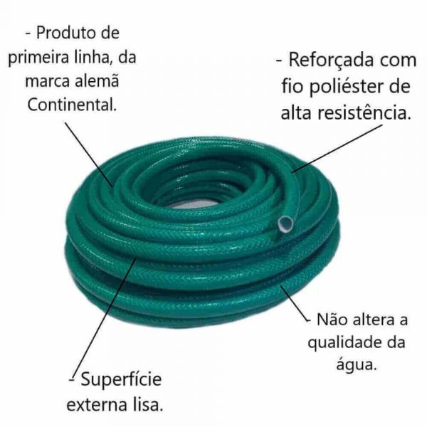 1 Metro Mangueira Jardim Reforçada 1/2” SJS Verde Continental
