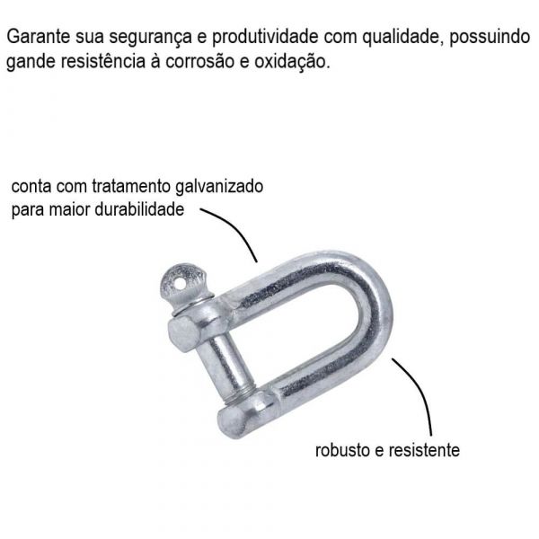 Manilha Para Cabo de Aço 7/8