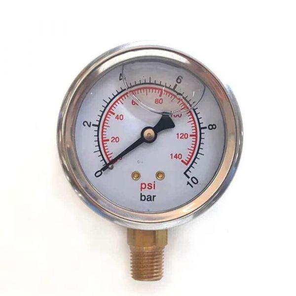 Manômetro Com Glicerina Bar 0-100 PSI 0-1400 Balflex