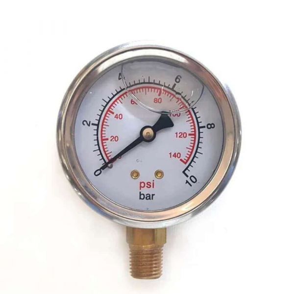 Manômetro Com Glicerina Bar 0-40 PSI 0-580 Balflex