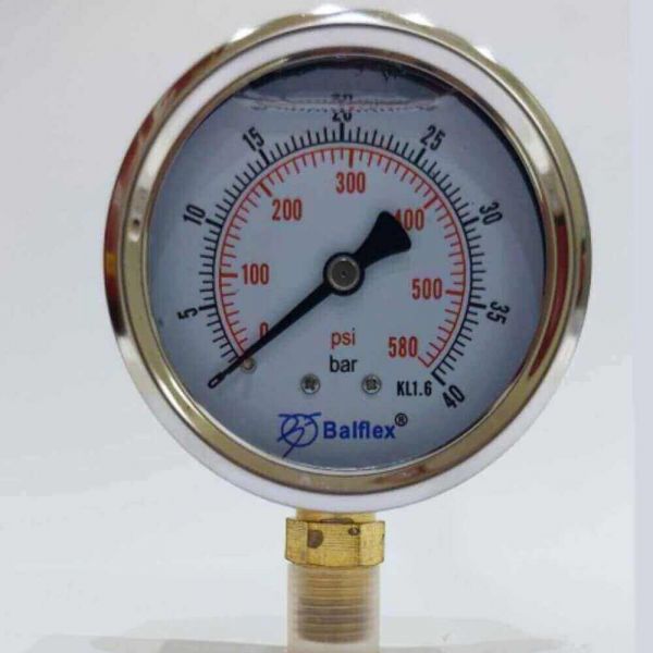 Manômetro Com Glicerina Bar 0-100 PSI 0-1400 Balflex