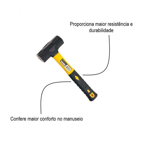 Marreta com Cabo de Fibra 1Kg Vonder