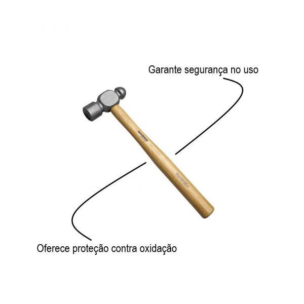 Martelo de Bola 1000g com Cabo de Madeira Tramontina