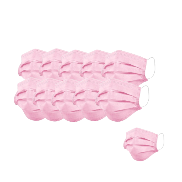 KIT com 10 Unidades de Máscara Cirurgica WK Tripla Camada Rosa Genova