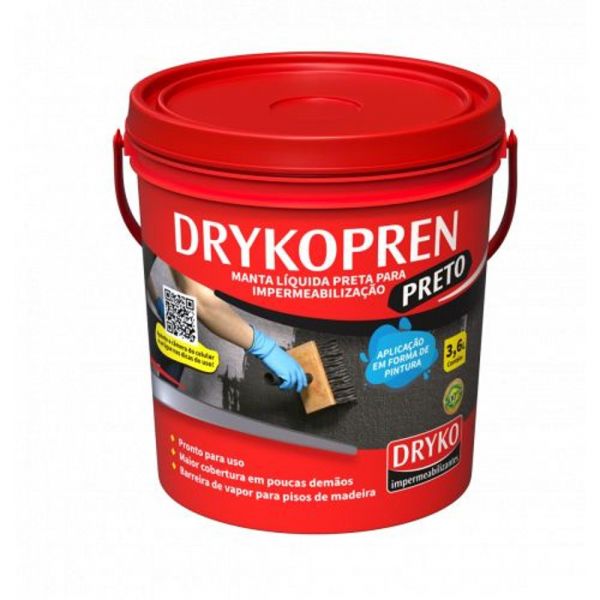 Massa Asfáltica Drykopren Preto 3,6L Dryko