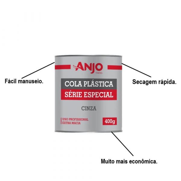 Massa Plástica Cinza Série Especial 400g Anjo