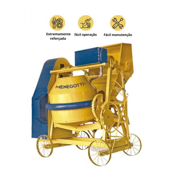 Betoneira Mecânica 600Lt Com Motor Trifásico 7,5 Menegotti