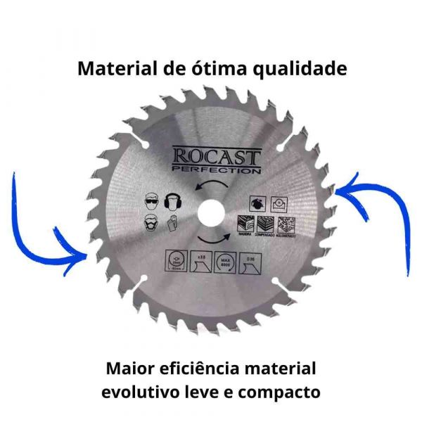 Disco De Serra Circular Vidia 7.1/4” X 36 Dentes Rocast