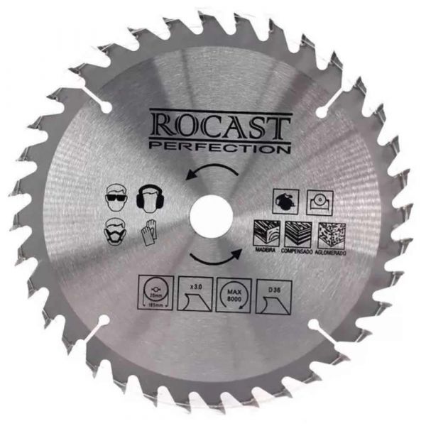 Disco De Serra Circular Vidia 7.1/4” X 36 Dentes Rocast