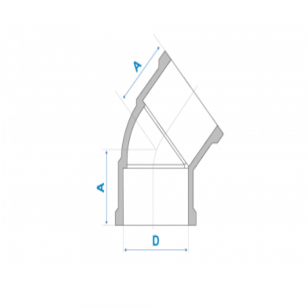 Cotovelo Soldável 45° 32mm 10120321 Fortlev