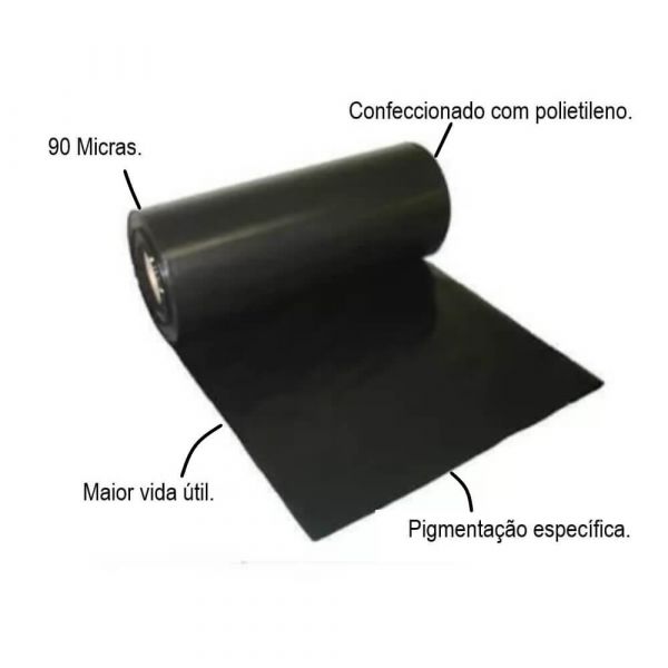1 Metro De Lona Preta 50 MIC 8X1M Lonax