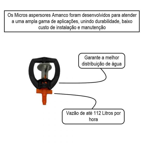 Micro Aspersor MF2 112L/H Bocal Laranja Amanco