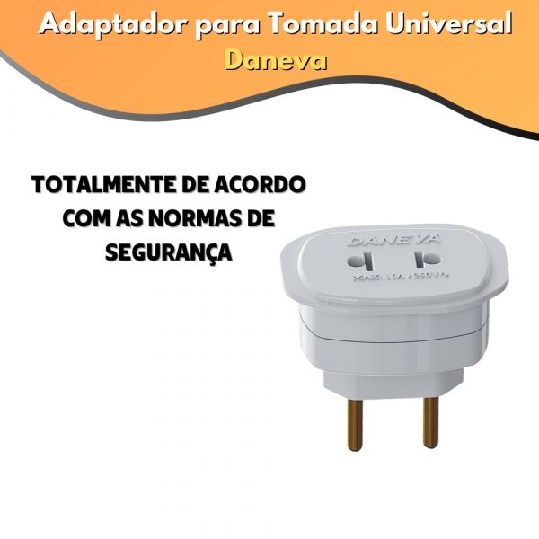 Adaptador para Tomada Universal 2P 10A 250V Daneva