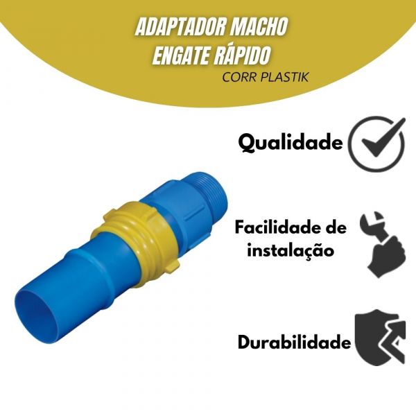 Adaptador Macho Engate Rápido 2x1.1/2 Corr Plastik