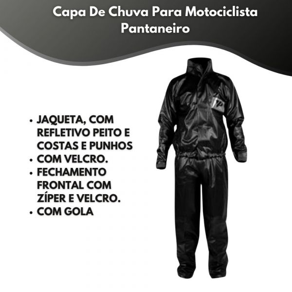 Capa de Chuva para Motociclista Tamanho G Pantaneiro