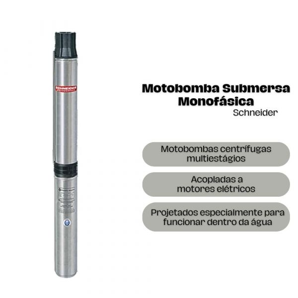 Motobomba Submersa 1/2CV Sub5 05NY4E8 230V Monofásica 2 Fios Schneider