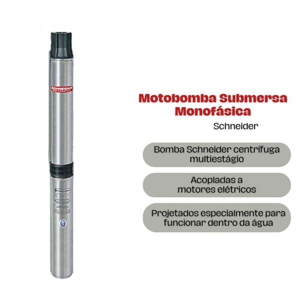 Motobomba Submersa 3/4CV SUB5 07NY4E12 230V Monofásica 2F Schneider