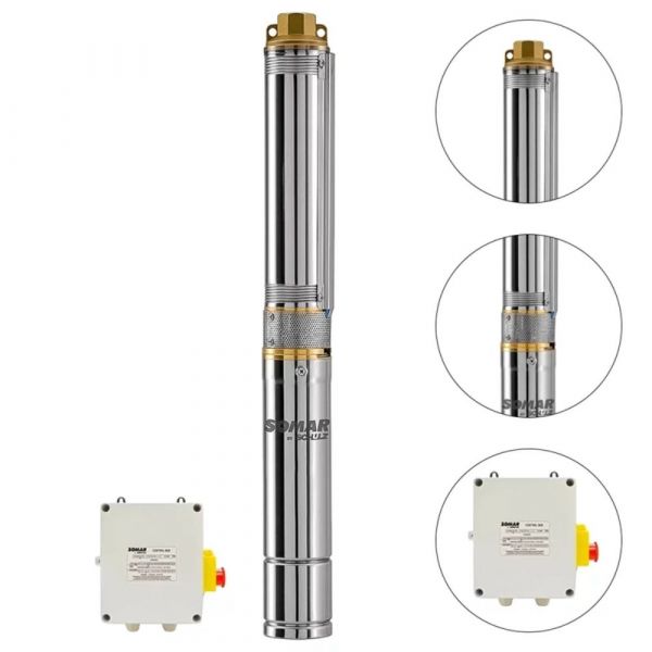 Motobomba Submersa BMSI-303-7 1/3CV 220V Monofásico Com Painel Somar