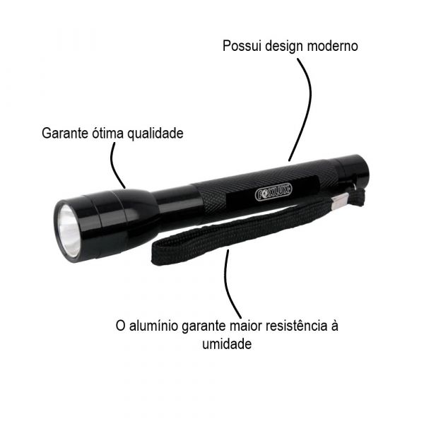 Mini Lanterna De Alumínio 1 LED FX-ML15 Foxlux