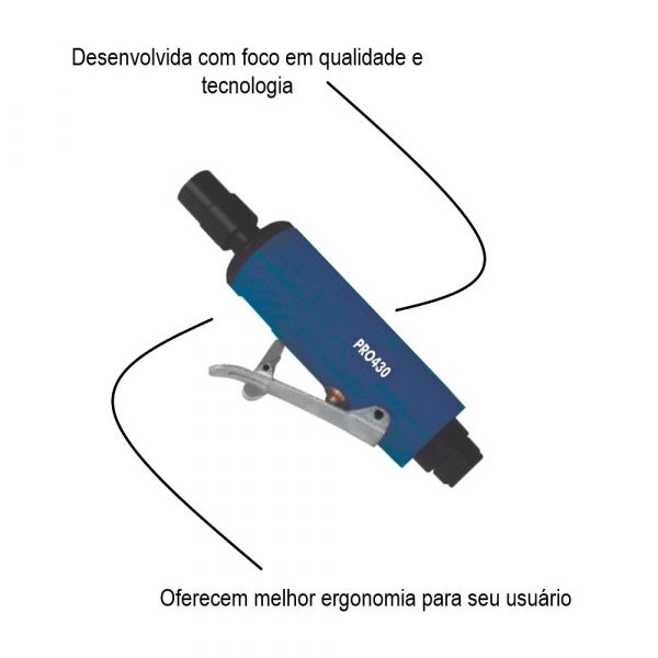 Mini Retífica Pneumática PRO 430 1/4 Pol. 0,3HP