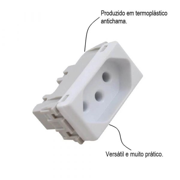 Módulo Tomada 2P+T 10 A 250 V Branco Tramontina