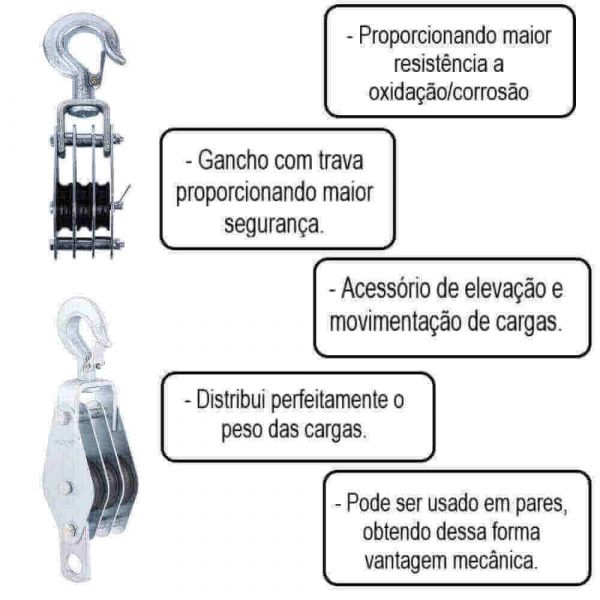 Par De Moitão 60mm 3 Roldana Vonder
