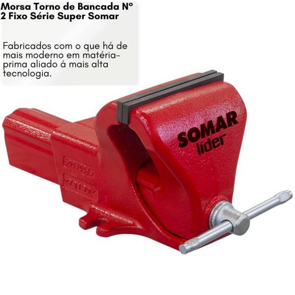 Morsa Torno de Bancada N° 2 Fixo Série Super Somar