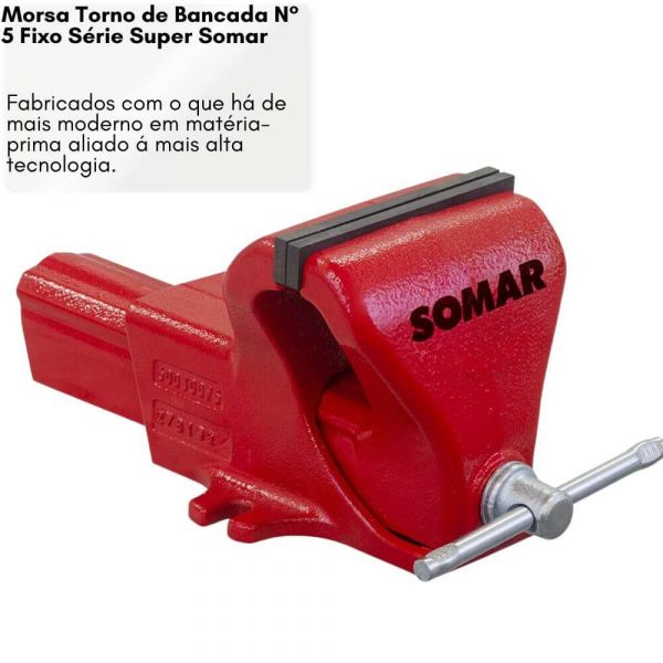 Morsa Torno de Bancada N° 5 Fixo Série Super Somar