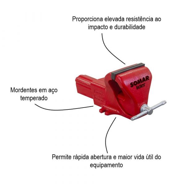 Morsa Torno de Bancada Líder N° 6 Fixo Somar