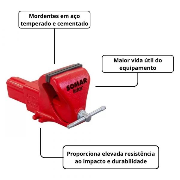 Morsa Torno de Bancada N° 8 Fixo Somar