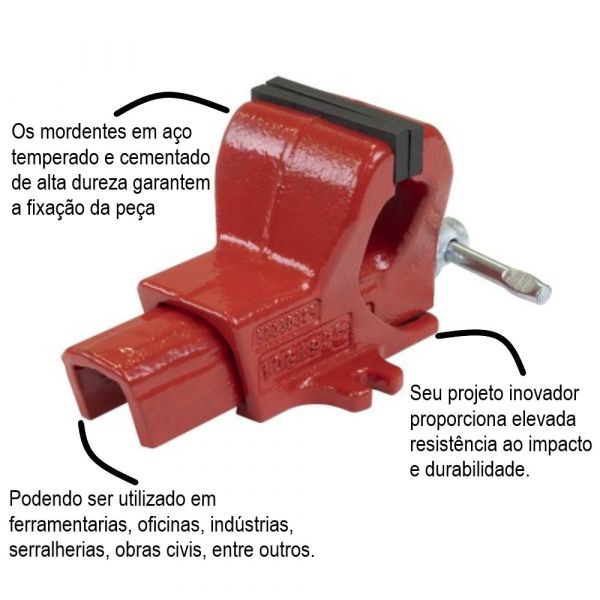 Morsa/Torno de Bancada N° 3 Fixo Série Super- Somar
