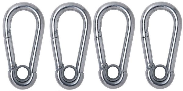 Mosquetão com Trava Simples e Olhal 4x40mm, 4un- Carbografite