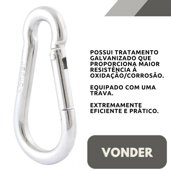 Mosquetão com Trava 7x70mm Vonder