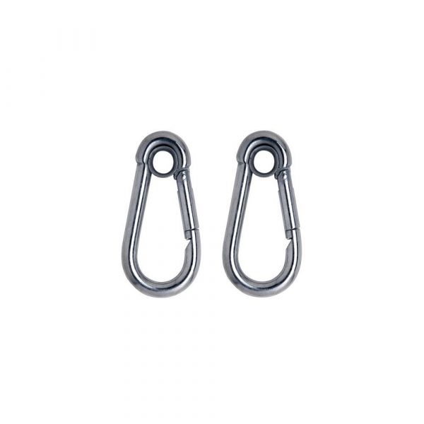 2 Unidades de Mosquetão com Trava Simples e Olhal 5x50 Carbografite