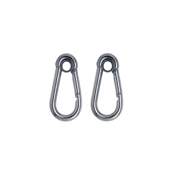 2 Unidades Mosquetão com Trava Simples e Olhal 6x60mm Carbografite