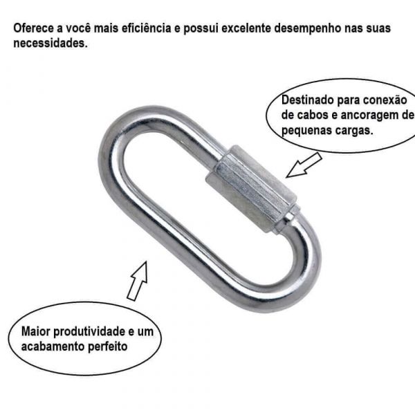 Mosquetão Trava Roscada 10mm- Carbografite