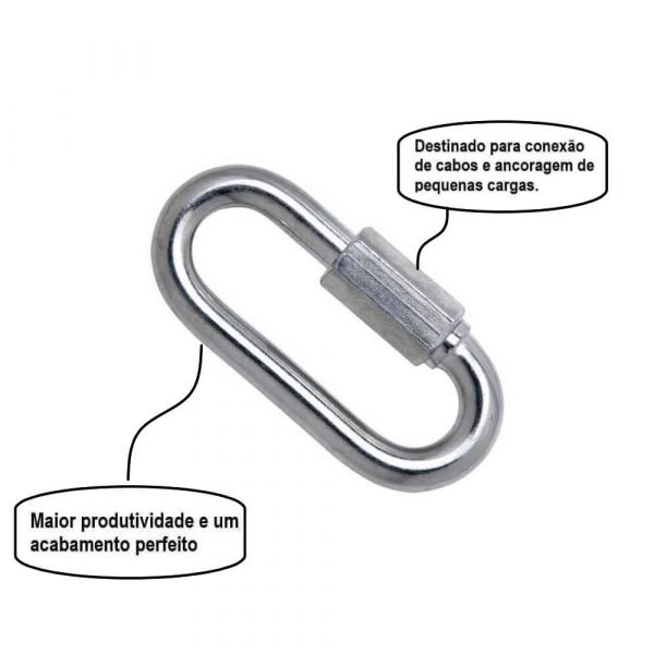 Mosquetão Trava Roscada 8mm Carbografite