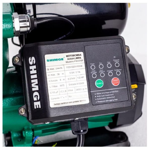 Bomba Pressurizador PW370F Água Quente e Fria 370W Shimge 35 MCA Claw