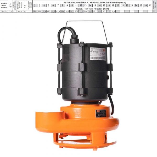 Motobomba 3,0cv Submersível TSB-220 380V Trifásico Thebe