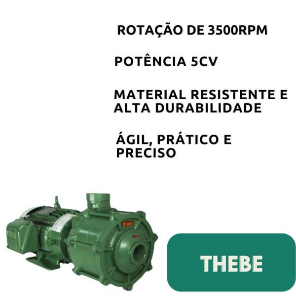 Motobomba 5cv P-15/3F AL 380V Trifísico 4V Nova Thebe