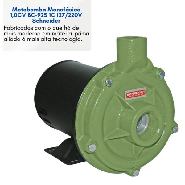 Motobomba Monofásico 1,0CV BC-92S 1C 127/220V Schneider