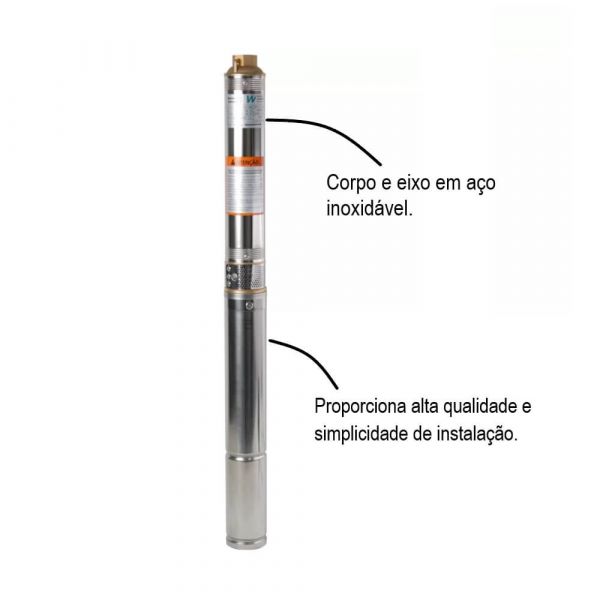 Motobomba Submersa 3” 1/3 C Monofásico 220V Claw