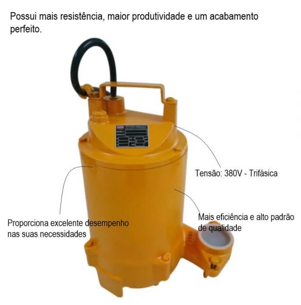 Motobomba Submersa Trifásica 2,0CV TSBE-500 380V Thebe