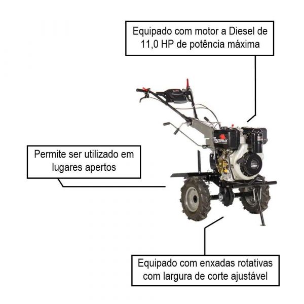 Motocultivador Diesel Toyama TDT135R8-XP