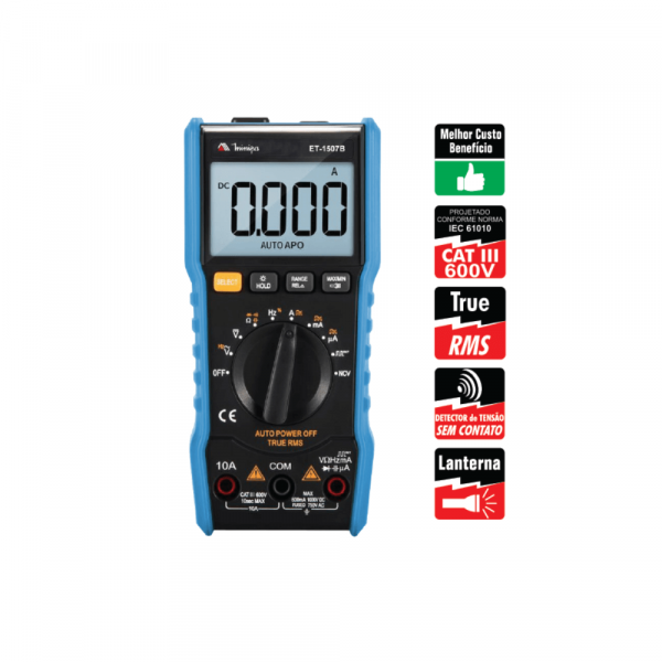 Multímetro Digital Capacimetro ET-1507B Minipa