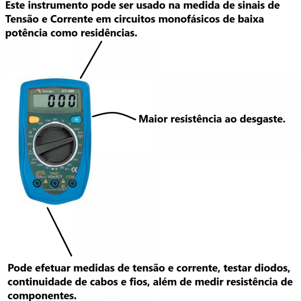 Multímetro Digital ET-1400 Minipa
