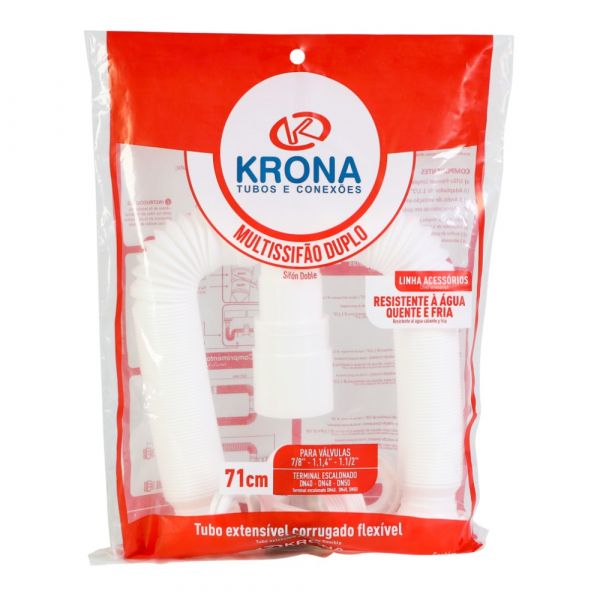 Multissifão Duplo Tubo Extensível 73cm Krona