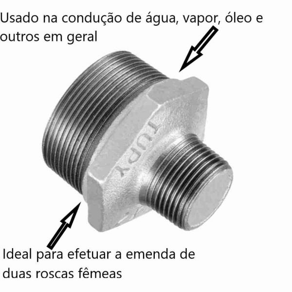 Niple De Redução Galvanizado 1X3/4” Tupy