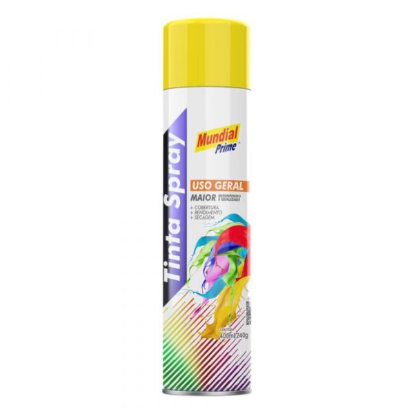 Tinta Spray Amarelo Bandeira 400ml Mundial Prime